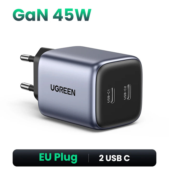 UGREEN GaN100W 65W 45W 30W 20W Fast Charger QC 4.0 3.0 USB Charger for iPhone 16 15 Pro Max Tablet Macbook Air Laptop PD Charger