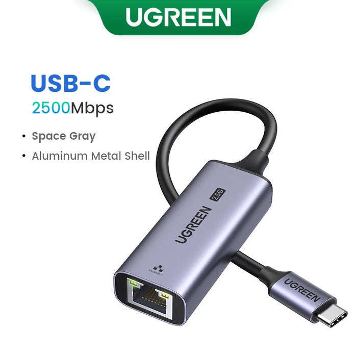 UGREEN USB C Ethernet Adapter 1000/100Mbps USB Lan RJ45 Thunderbolt 3 សម្រាប់ Laptop Macbook Samsung iPad USB Ethernet Network Card