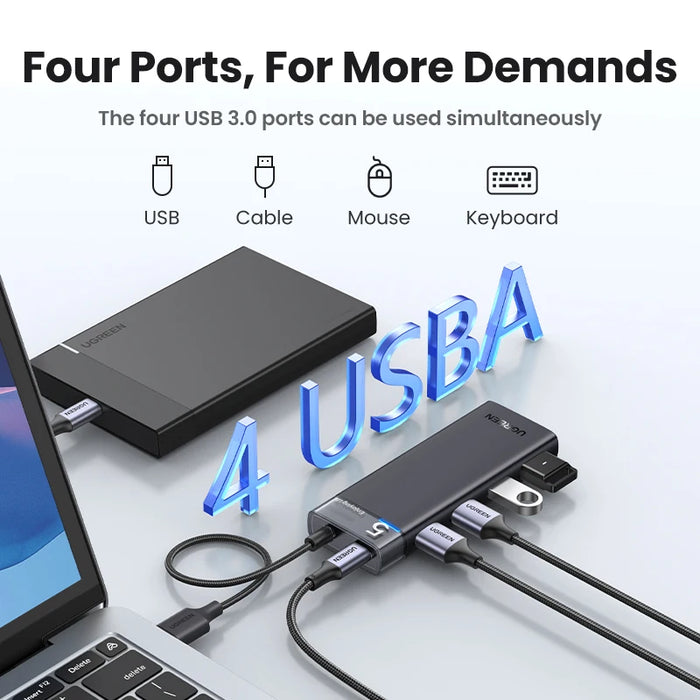 UGREEN USB HUB USB3.0 HUB 4 Ports 5Gbps USB Multi Splitter Adapter For Macbook iPad Pro Air Laptop PC Computer Accessories