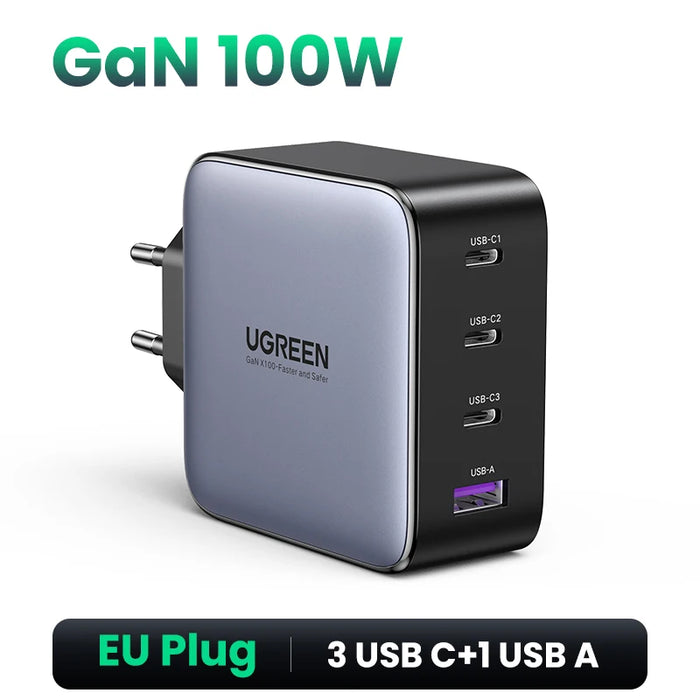 UGREEN GaN100W 65W 45W 30W 20W Fast Charger QC 4.0 3.0 USB Charger for iPhone 16 15 Pro Max Tablet Macbook Air Laptop PD Charger