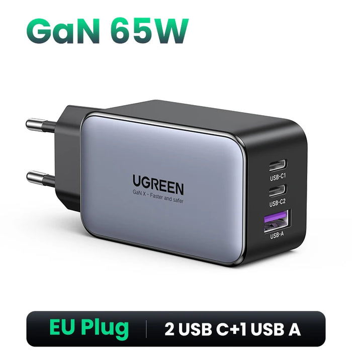 UGREEN GaN100W 65W 45W 30W 20W Fast Charger QC 4.0 3.0 USB Charger for iPhone 16 15 Pro Max Tablet Macbook Air Laptop PD Charger