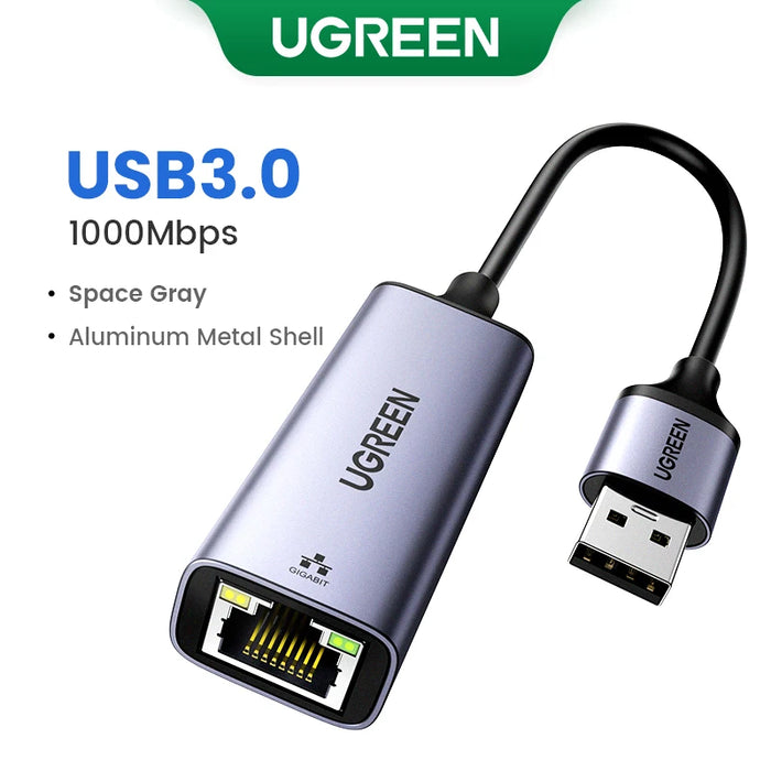 UGREEN USB Ethernet Adapter USB 3.0 Network Card to USB RJ45 Lan for PC Windows 10 Xiaomi Mi Box 3/S Nintend Switch Ethernet USB