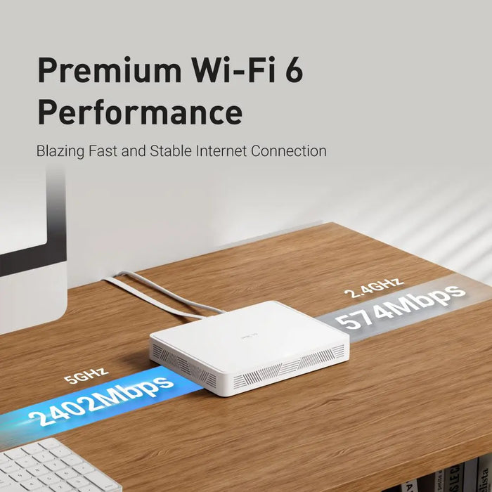 GL.iNet Marble (GL-B3000) Wireless WiFi 6 Router, Wall-Mountable, Dual-Band AX3000, 3 Gigabit Ethernet Ports