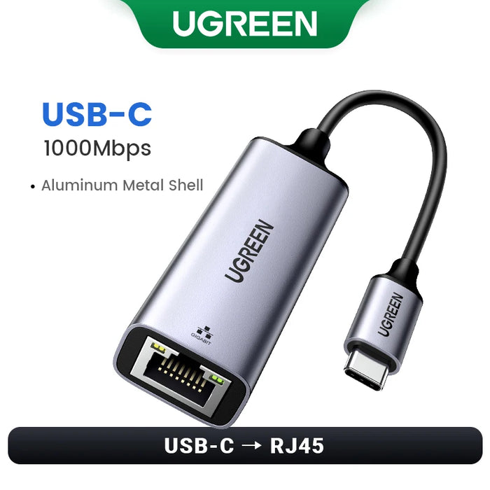 UGREEN USB Ethernet Adapter 1000/100Mbps USB3.0 HUB RJ45 Lan for Laptop PC Xiaomi Mi Box Macbook Windows USB-C HUB Network Card