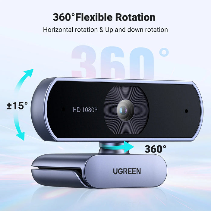 UGREEN USB Webcam 1080P HD Mini Webcam សម្រាប់ Laptop Computer Web Cameras Dual Microphones for Youtube Zoom Video Calling 2K web cam