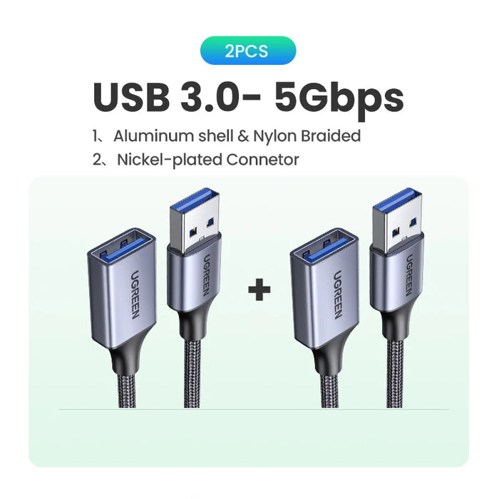 Ugreen USB 3.0 Cable USB Extension Cable Male to Female Data Cable USB3.0 Extender Cord for PC TV USB Extension Cable