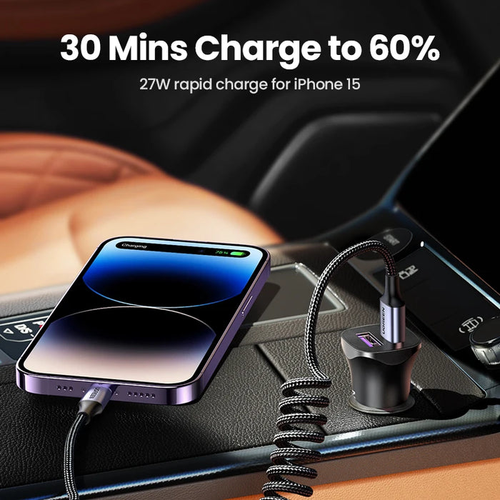 RU លក់ពិសេស UGREEN PD 30W Car Charger Fast Charger for iPhone Huawei Samung