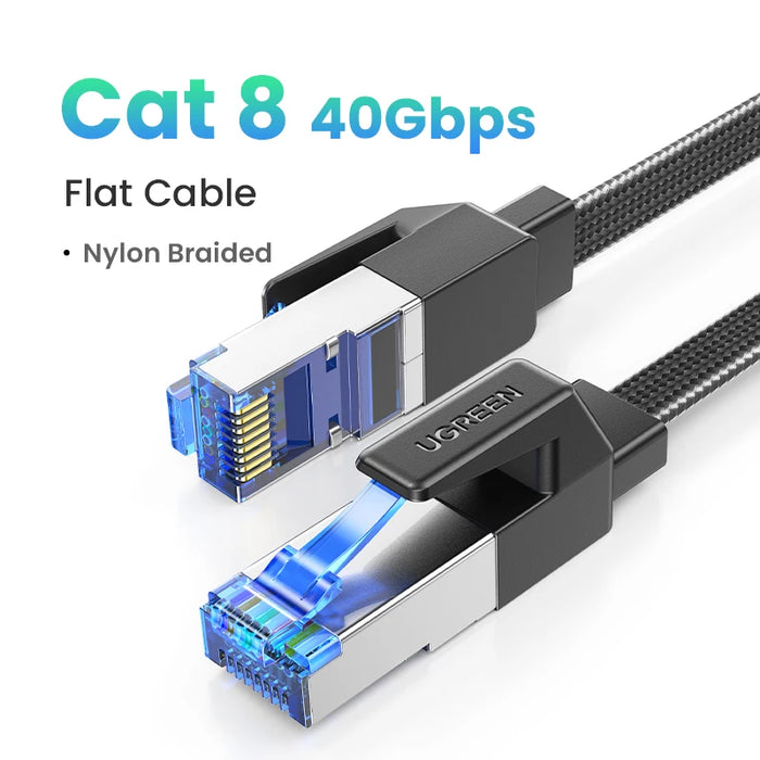 UGREEN Ethernet Cable CAT8 40Gbps Cotton Braided PVC Network Lan Cord for PC Modem Laptop PS 5/4 Router RJ45 Cable Ethernet