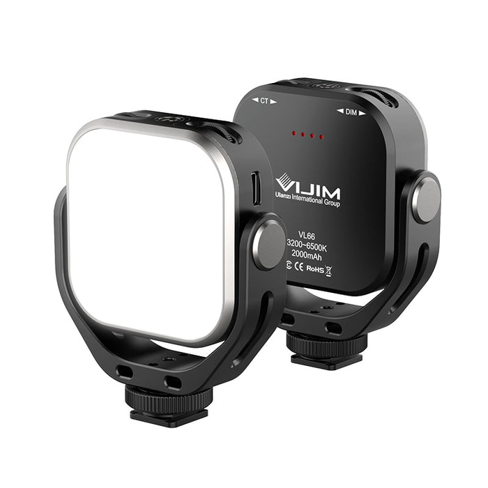 Ulanzi Vijim VL66 Adjustable LED Video Light with 360 Rotation Mount Bracket Rechargable DSLR SLR Mobile Portable Fill Light VL66