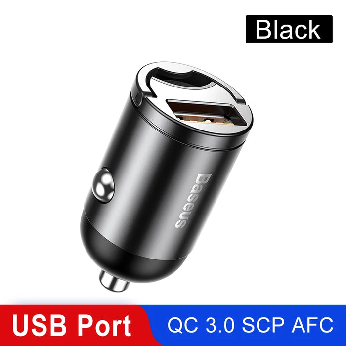 Baseus Car Charger USB Quick Charge 4.0 3.0 For iPhone Huawei Xiaomi Samsung  Fast Charging USB Phone Mini Charger