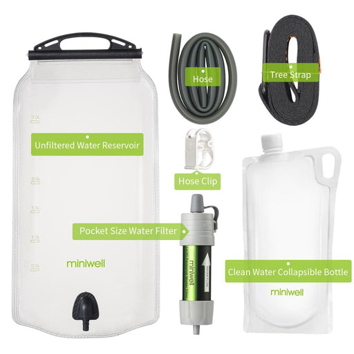miniwell water purifier water straw filter survival emergency kit for hiking,camping,survival,emergency Gray China