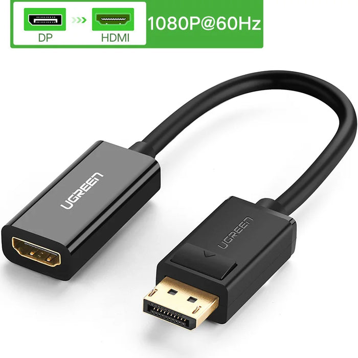 UGREEN 4K Displayport DP to HDMI Adapter 1080P Display Port Cable Converter For PC Laptop Projector Displayport to HDMI Adapter HDMI 1080P-60Hz 25cm CHINA