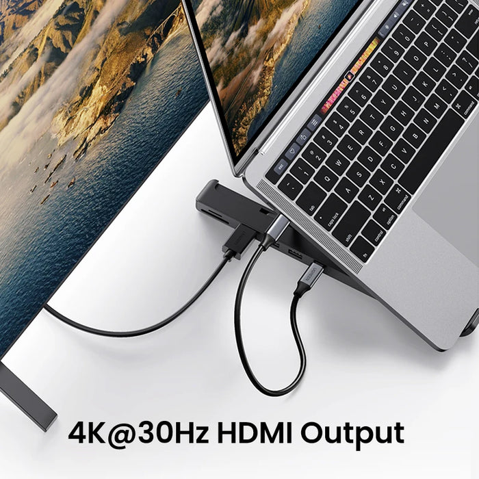 【X-Kit Holder HUB】 UGREEN USB HUB Docking Station USB C 4K HDMI TF SD 2 USB 3.0 Ports Laptop Stand for Macbook Dell USB HUB 