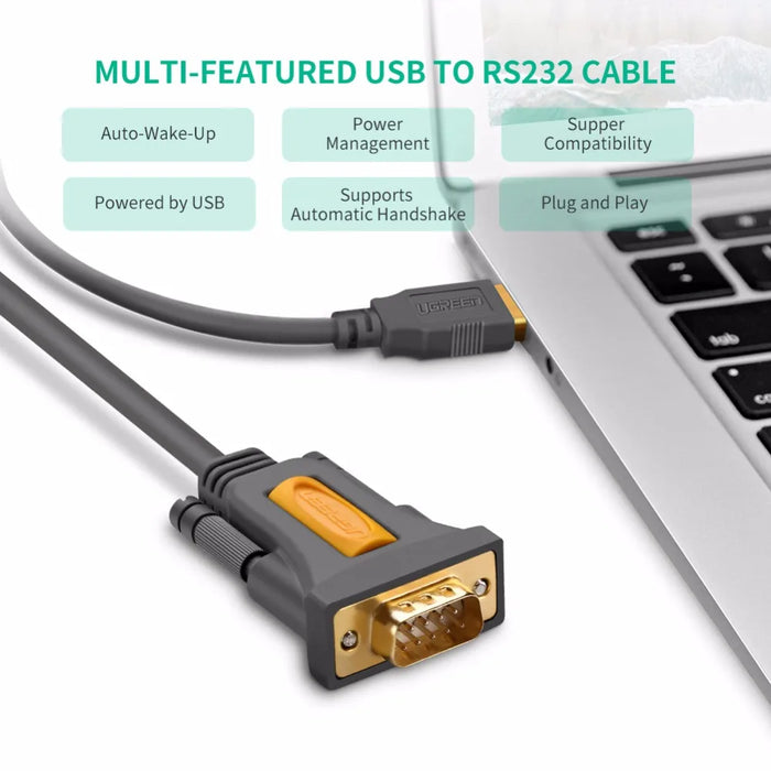 Ugreen USB to RS232 COM Port Serial PDA 9 DB9 Pin Cable Adapter Prolific pl2303 for Windows 7 8.1 XP Vista Mac OS USB RS232 COM