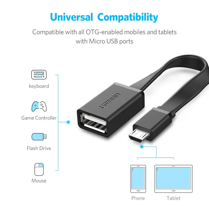 Ugreen Micro USB OTG Cable Adapter for Xiaomi Redmi Note 5 Micro USB Connector For Samsung S6 Tablet Android USB 2.0 OTG Adapter