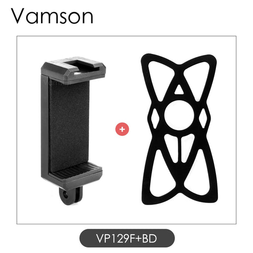 Vamson for Tripod Fix Mount Mobile Phone Clip with 1/4 Screw Hole and Adapter Holder for iPhone 13 Xiaomi Samsung Huawei VP129F Default Title