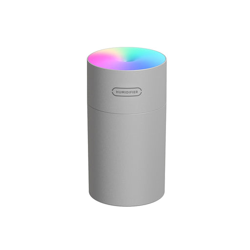 USB Air Humidifier Ultrasonic Aroma Diffuser Car Mist Maker With 7 Colors LED Lights Mini Office Air Purifier For Car Home Grey