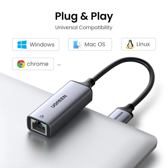 UGREEN USB Ethernet Adapter USB 3.0 Network Card to USB RJ45 Lan សម្រាប់ PC Windows 10 Xiaomi Mi Box 3/S Nintend Switch Ethernet USB