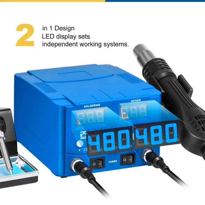 800W SMD Soldering Station Quick Heat Electric Hot Air Gun 2 in 1 Led Display Electric Soldering Iron BGA Rework Welding Station
