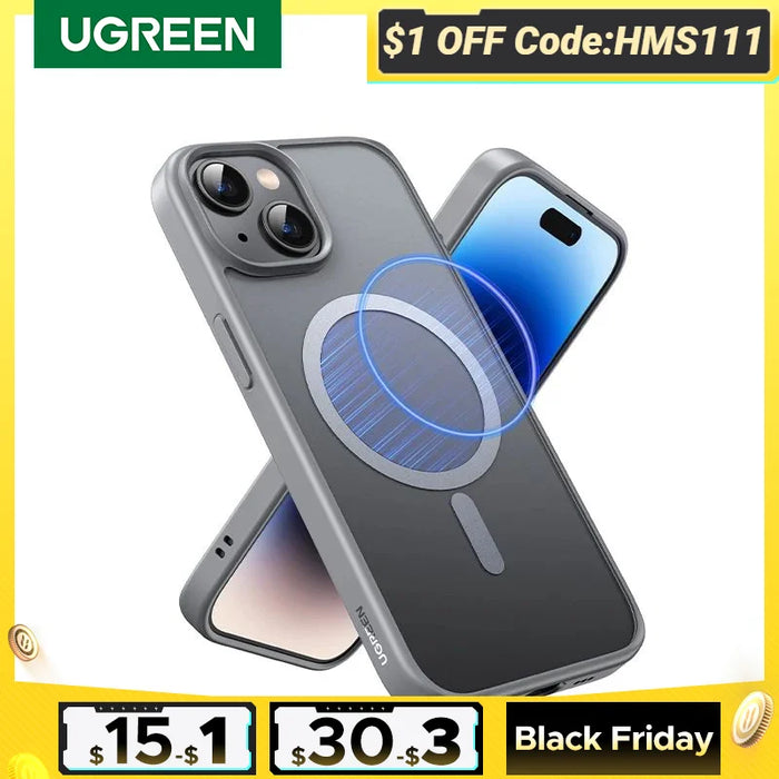 UGREEN Matte Magnetic Case for iPhone 15 Pro Max Cases Shockproof Cover for iPhone 16  Pro Plus 15pro for Magsafe Macsafe Case