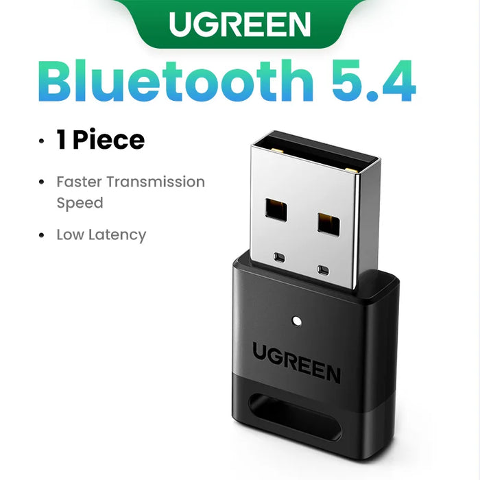 អាដាប់ទ័រប៊្លូធូស UGREEN USB Bluetooth Dongle 5.4 អាដាប់ទ័រសម្រាប់កុំព្យូទ័រ អ្នកទទួល និងបញ្ជូនប៊្លូធូស សម្រាប់ក្តារចុច/កណ្ដុរប៊្លូធូស