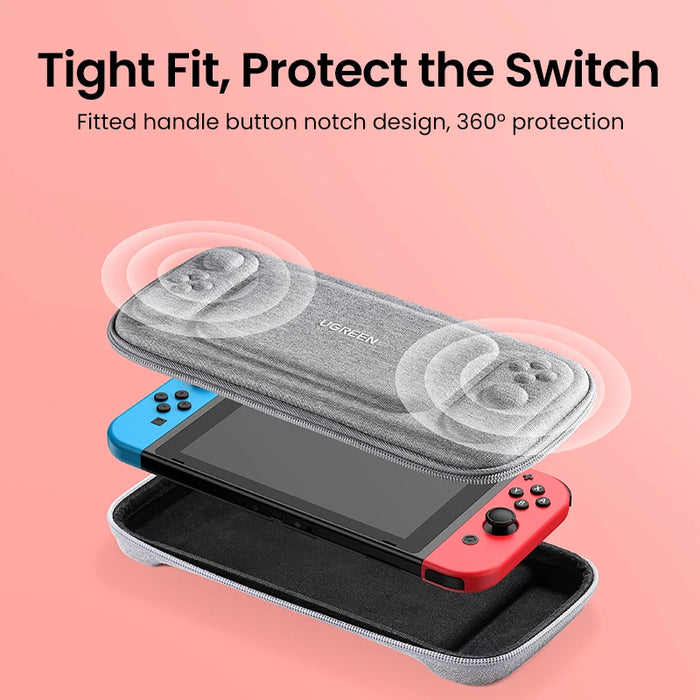 ថង់ផ្ទុក UGREEN សម្រាប់ Nintendo Switch OLED Lite Accessories 10 Game Slots Protective Carrying Portable Travel Bag