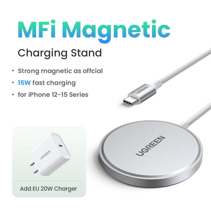 UGREEN MFi Magsafe 15W Wireless Charger Pad 15W Charging Station For iPhone 15 14 13 12 Pro Max For AirPods Pro 2