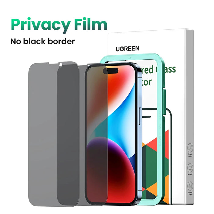 UGREEN 2pcs សម្រាប់ iPhone 16 Pro Max កញ្ចក់ការពារសម្រាប់ iPhone 16 Plus កញ្ចក់ Tempered Glass សម្រាប់ iPhone 15 14 13 12 HD Film 16pro