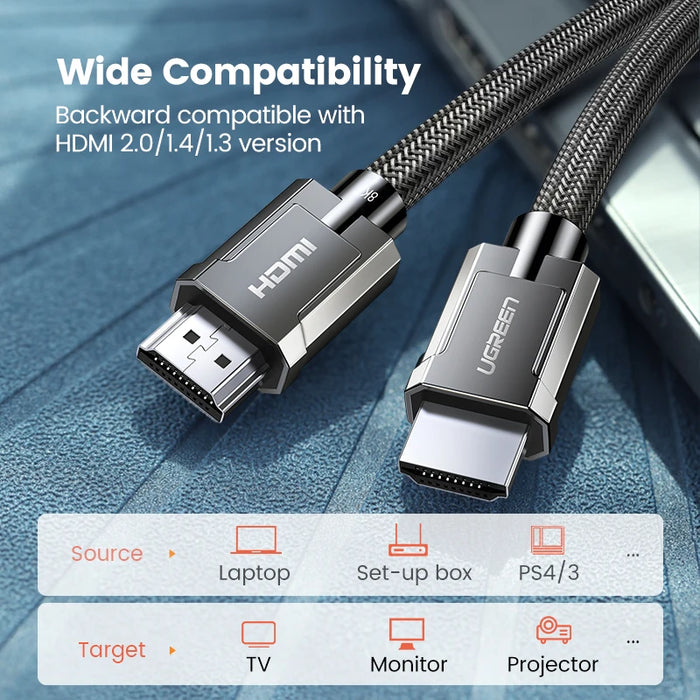 UGREEN HDMI 2.1 Cable 8K 60Hz 48Gbps Earc Ultra High-Speed ​​HDMI-Compatible Cable for Xiaomi TV Box Laptop Projector PS4 PS5 