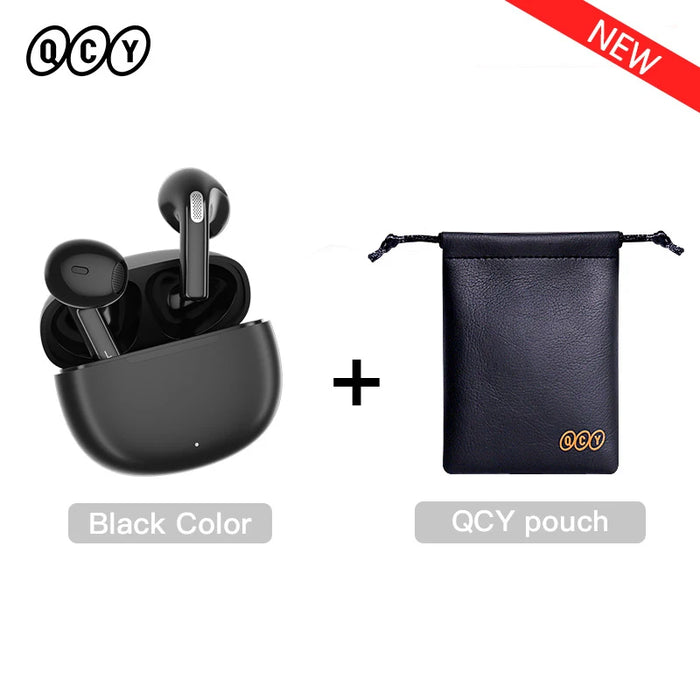 QCY T20 Wireless Headphones Bluetooth 5.3 TWS Earphones 13mm Big Driver HIFI Headset 4 Mics ENC HD Call Earbuds 68ms Low Latency