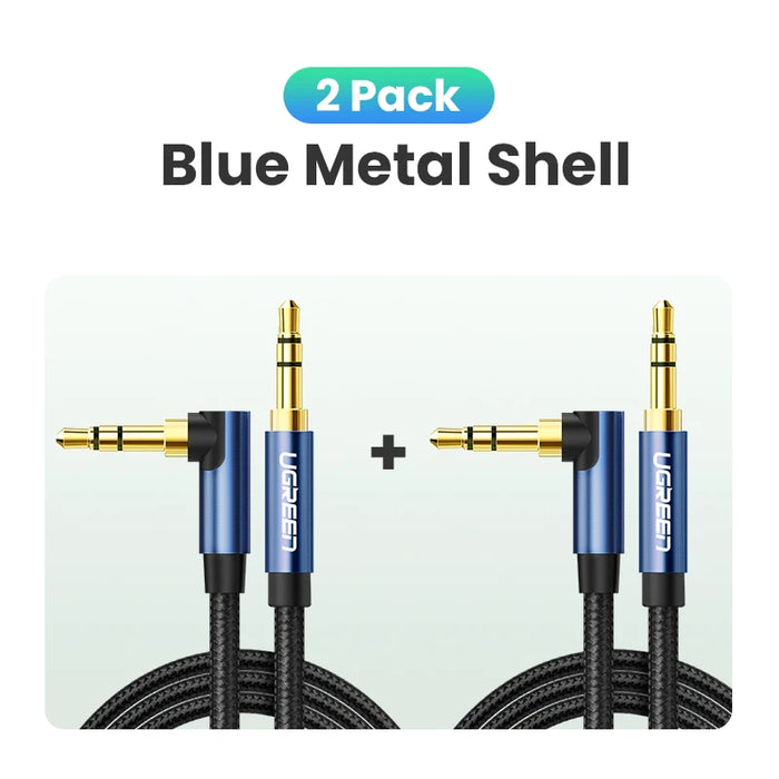 UGREEN Aux Cable Speaker Cable 3.5mm Audio Cable for Car Headphone Audio 3.5mm Jack Speaker for Samsung Xiaomi Cable Aux 3.5mm Blue Metal --2 Pack CN