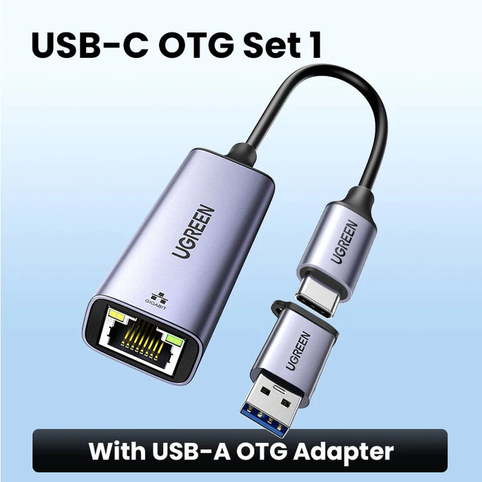 UGREEN USB C Ethernet Adapter 1000/100Mbps USB Lan RJ45 Thunderbolt 3 សម្រាប់ Laptop Macbook Samsung iPad USB Ethernet Network Card