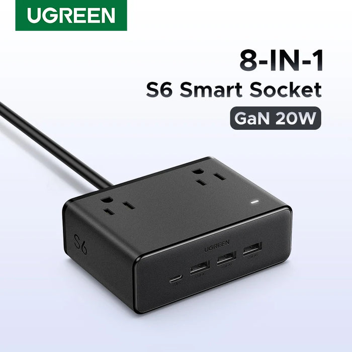 ឆ្នាំងសាក UGREEN PD 30W Power Strip USB C Charger សម្រាប់ iPhone 16 ជាមួយនឹង 2500W AC Ports សម្រាប់ឧបករណ៍ភាគច្រើន