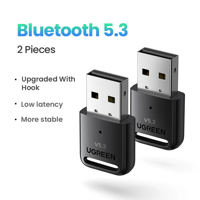 អាដាប់ទ័រ UGREEN Bluetooth 5.3 សម្រាប់ PC USB Bluetooth 5.0 Receiver Dongle Wireless Computer Adapter For Mouse Keyboard Win 11/10/8.1