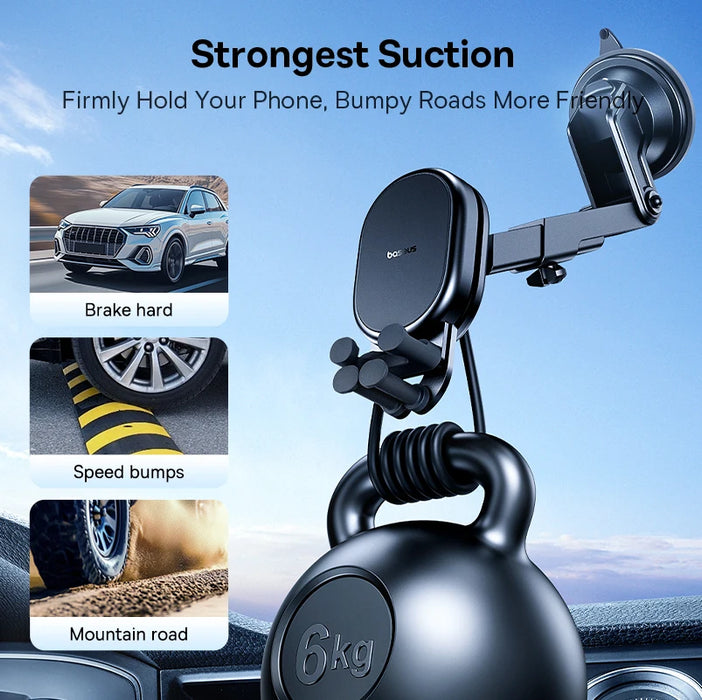 Baseus Car Wireless Charger Phone Holder Sucker for Console Center Fast Charger 15W for Xiaomi Samsung Huawei Car Stand Mount