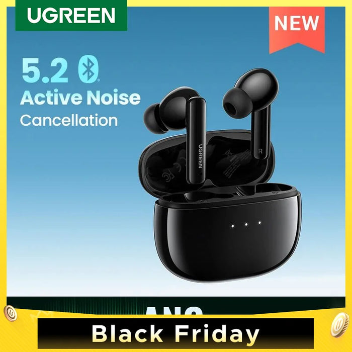 UGREEN HiTune T3 ANC Wireless TWS Bluetooth 5.2 កាសស្តាប់ត្រចៀក កាសស្តាប់ត្រចៀកសកម្ម ការលុបចោលសម្លេងរំខាន កាសស្តាប់ត្រចៀកទូរសព្ទដៃ មីក្រូហ្វូន