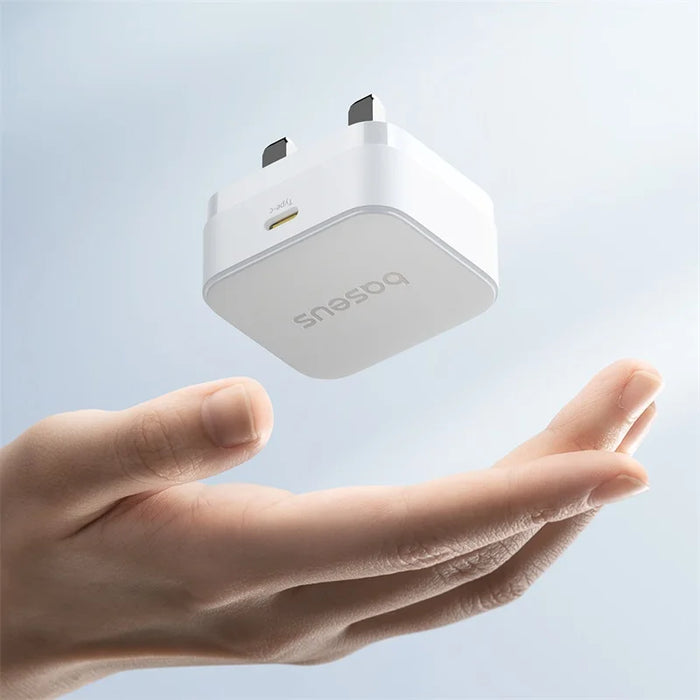 【UK Plug】Baseus 20W PD Charger Fast Charger for iPhone Samsung Xiaomi Travel Mini Charger USB C Charger for iPad Airpods