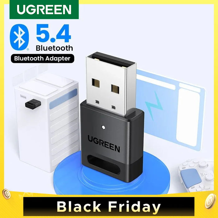 អាដាប់ទ័រប៊្លូធូស UGREEN Dongle សម្រាប់កុំព្យូទ័រ ប៊្លូធូស 5.4 អ្នកទទួល និងបញ្ជូនសម្រាប់ប៊្លូធូស ក្តារចុច/កណ្ដុរ/ឧបករណ៍បំពងសម្លេង