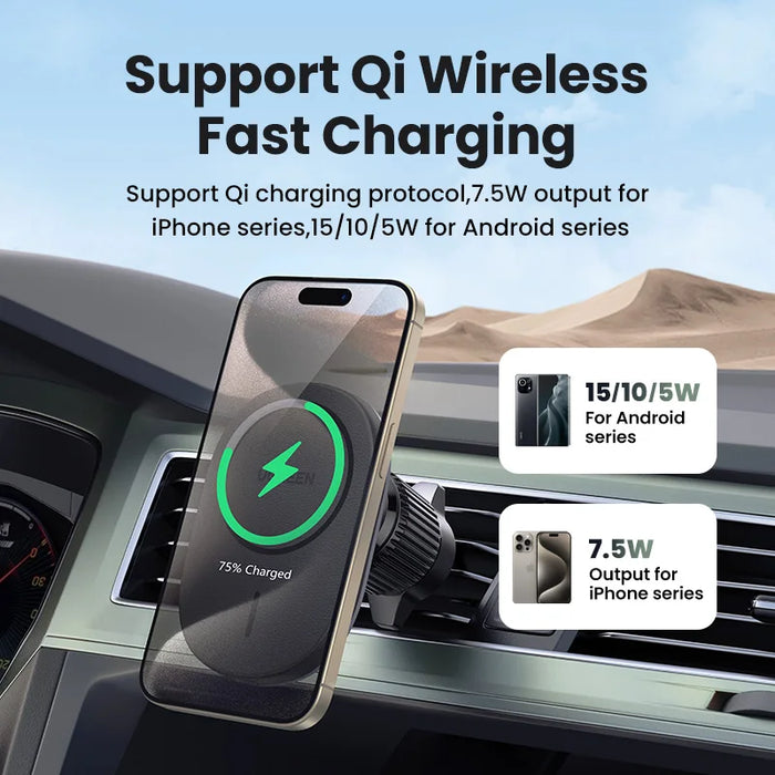 UGREEN Magnetic Car Wireless Charger Phone Holder Stand For iPhone 15 14 13 12 Pro Max Charging for Magsafe Car Charger 7.5W