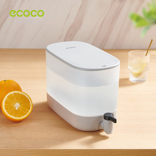 ECOCO 4L Cold Water Jug For Lemonade Cold Kettle Refrigerator With Faucet Drinkware Kettle Beverage Dispenser Cool Water Jug grey 4L