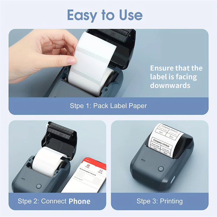 Niimbot B1 Thermal Label Printer Bluetooth Portable Pocket Label Maker Barcode QR Code Self-adhesive Sticker Labeling Machine