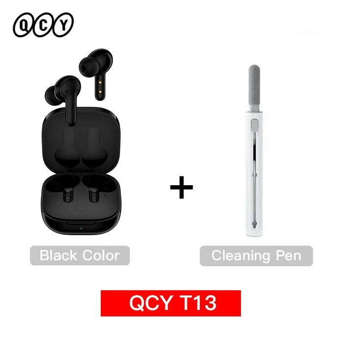 QCY T13 Wireless Headphones 7.2mm Drivers TWS Bluetooth 5.1 Earphones 40H Long Playtime Fast Charge 4 Mic ENC HD Call Earbuds