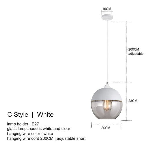 Modern Glass Lampshade Chandeliers Home Dining Table Kitchen E27 Fixtures Pendant Lights Bedroom Decor Restaurant Hanging Lamp style C white Package Without Bulb