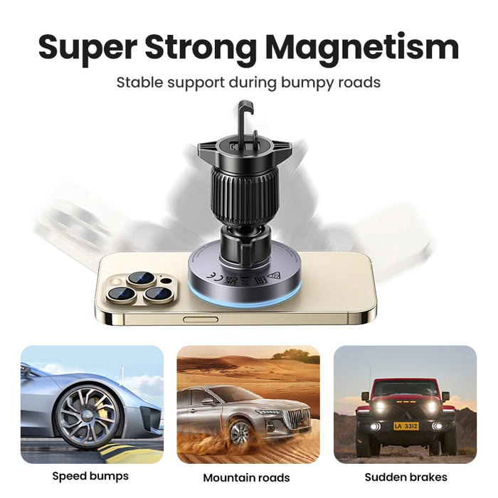 UGREEN Magnetic Car Phone Holder Wireless Charger Stand For iPhone 16 15 14 Pro Max Charging for Magsafe Car Charger LED Light