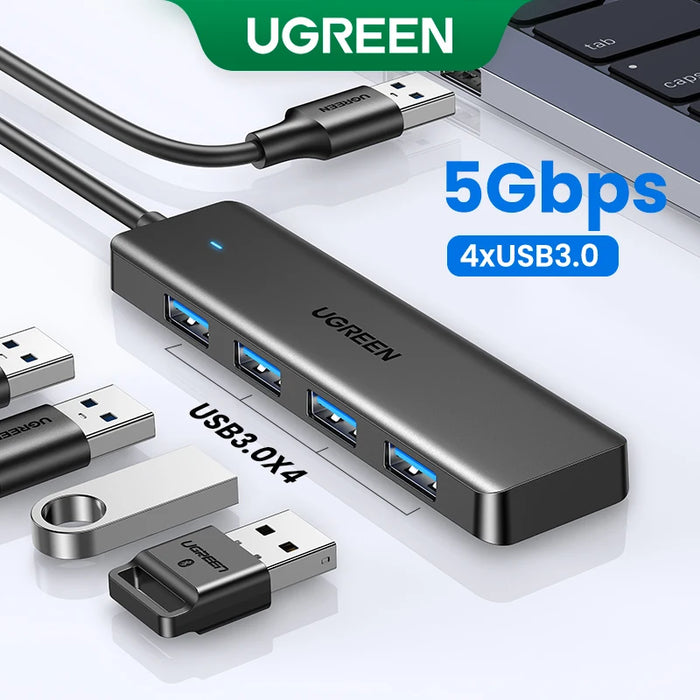 (RU ពិសេស) UGREEN USB Splitter USB-A ទៅ USB3.0x4 5Gbps Plug &amp; Play