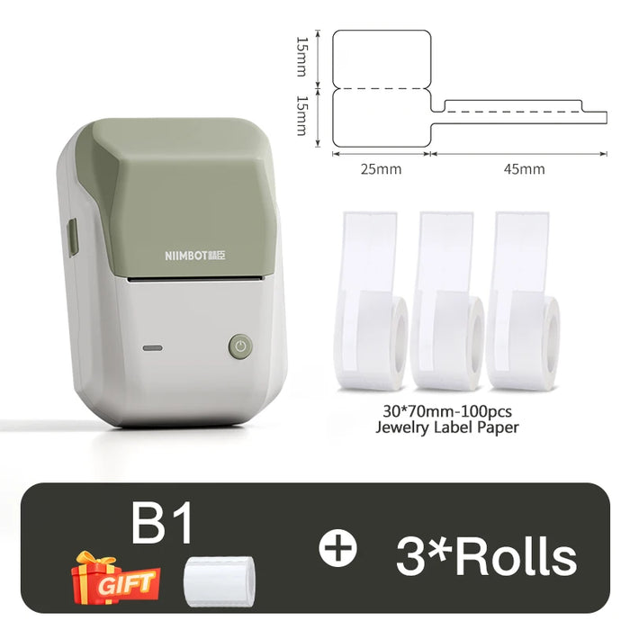 Niimbot B1 Mini Thermal Printer ប៊្លូធូស ប៊្លូធូស ផ្លាកហោប៉ៅចល័ត ម៉ាស៊ីនព្រីនស្ទិកឃ័រស្ទិកឃ័រដោយខ្លួនឯងសម្រាប់អាជីវកម្មខ្នាតតូច 