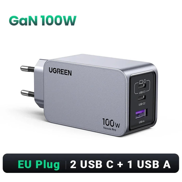 UGREEN 100W GaN Charger USB C Charger QC4.0 3.0 Quick Charge For Macbook Laptop Tablet PD Fast Charger For iPhone 16 15 14 Pro