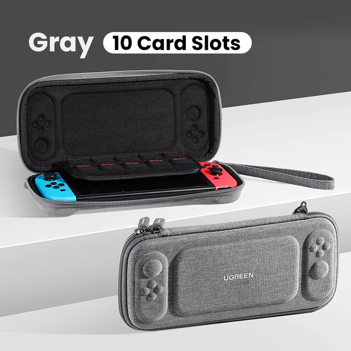 ថង់ផ្ទុក UGREEN សម្រាប់ Nintendo Switch OLED Lite Accessories 10 Game Slots Protective Carrying Portable Travel Bag