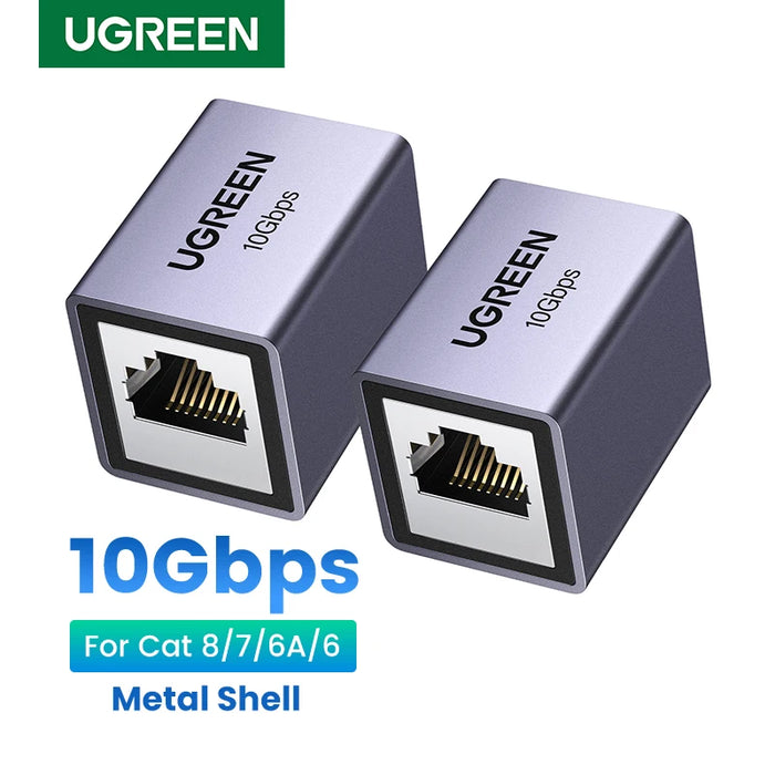 UGREEN RJ45 Connector 10Gbps Network Extender Extension សម្រាប់ Cat8 Cat7 Cat6 Ethernet Cable Adapter Gigabit Female ទៅ Female