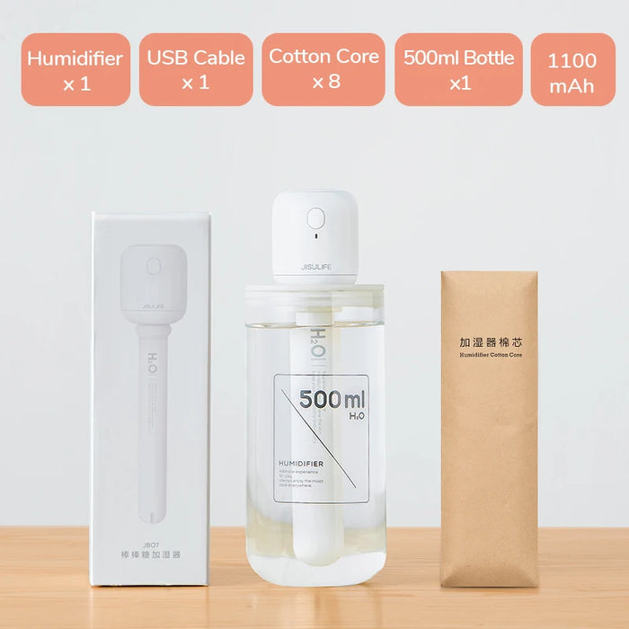 JISULIFE Mini Air Humidifier Unlimited Portable Silent Aroma Diffuser Recharge Humificador for Home Bedroom Car Wireless Difusor 1100mAh Kit 2 CHINA